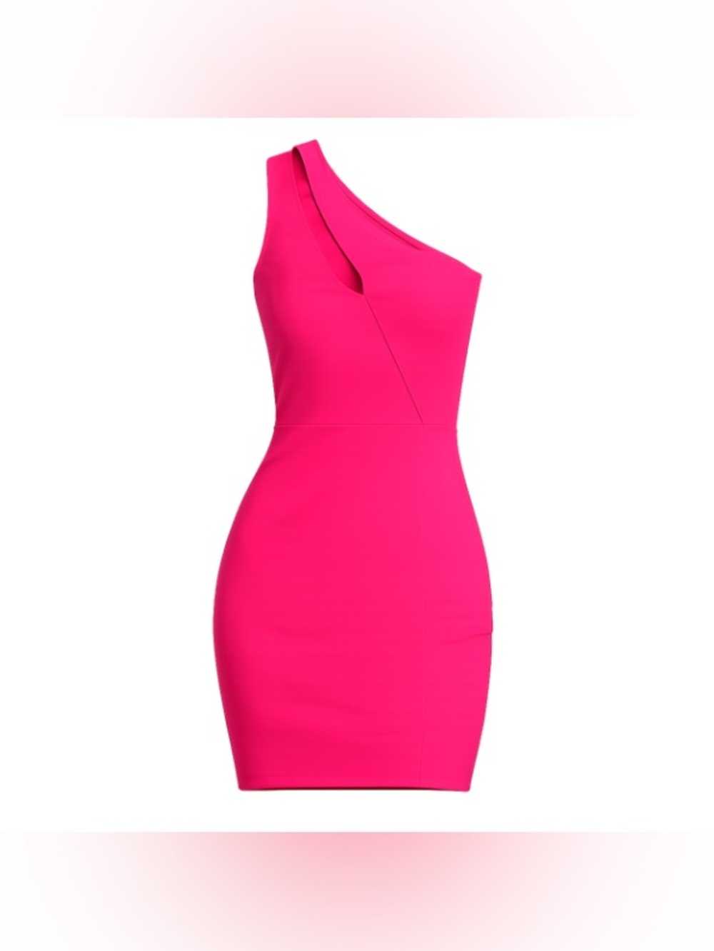 Lulu's Down to Party Hot Pink One-Shoulder Cutout Bodycon Mini Dress | Size L